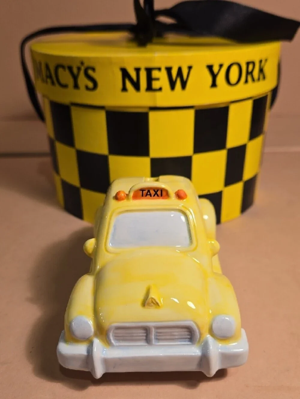 Y2K Macy's Yellow Checker Taxi Coin Bank